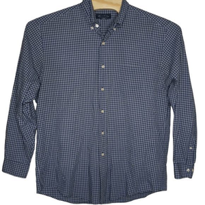 Brooks Brothers Men's Sz L Blue Check‎ Long Sleeve Button Down Shirt